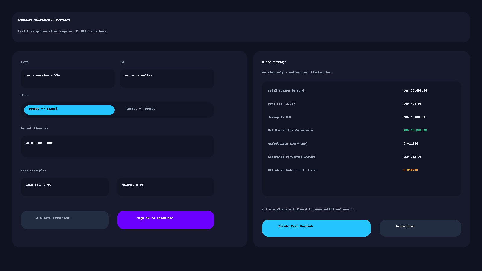 Calculator preview